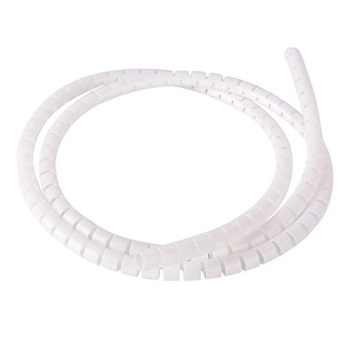 1m 8mm Wire Spiral Wrap Sleeving Band Tube Cable Protector Line Management Wrap With Clip Tool Spiral Office Home - Cable Sleeves - - (Color: white)