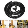 1m 8mm Wire Spiral Wrap Sleeving Band Tube Cable Protector Line Management Wrap With Clip Tool Spiral Office Home - Cable Sleeves - - (Color: white) view 3