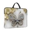 Rhinestone butterfly and flower print Resistant Notebook Computer Pocket Case,Carrying Bag Compatible to 14Inches Laptop view 2