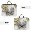 Rhinestone butterfly and flower print Resistant Notebook Computer Pocket Case,Carrying Bag Compatible to 14Inches Laptop view 3