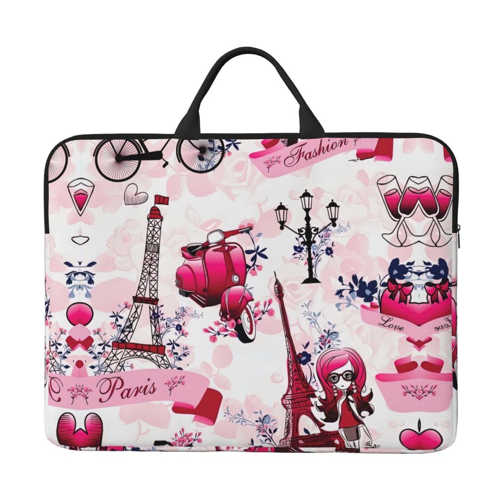 Paris Eiffel Tower France print Durable Travel Laptop Bag HandBag Shockproof Carrying Bag Briefcase for 14inch Laptop Notebook