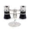 Portable Monocular 3X25 Opera Glasses Binoculars Metal Body with Chain/Handle Optical Lens Theater Telescope Retro Design Women Girls Gift (Black with Chain) view 1