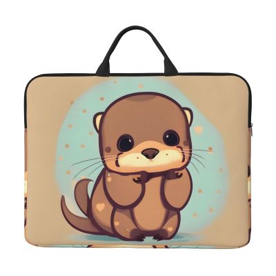 YQxwJL cute otter print Durable Travel Laptop Bag HandBag Shockproof Carrying Bag Briefcase for 14inch Laptop Notebook