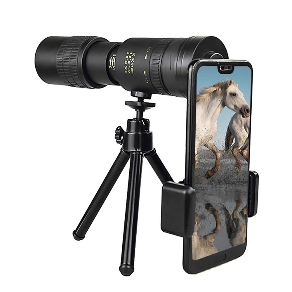 Portable Monocular 4K 10-300X40mm Super Telephoto Zoom Portable Outdoor High Power Lightweight Telescope with Tripod and Clip, Great for Bird Watching Adult