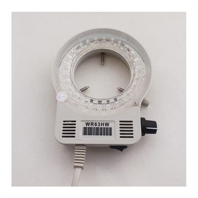 JOEBO Microscope Kit Microscope Illuminators 56 LED Microscope Blue White Ring Light Illuminator Lamp, Brightness Adjustable Microscope Lens Adapters(White Shell)