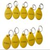 10pcs Dual Frequency Yellow RFID Keychain, Compatible with 13.56mHz IC and 125kHz ID NFC Identity Access Control Keychain view 1