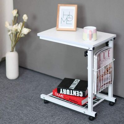 5JJJLOOOPP Laptop Table Side Table Height Adjustable Overbed Table Laptop Cart Computer Table Bedside Table with Wheels (Color B) D (E)
