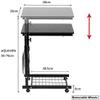 5JJJLOOOPP Laptop Table Side Table Height Adjustable Overbed Table Laptop Cart Computer Table Bedside Table with Wheels (Color B) D (E) view 4