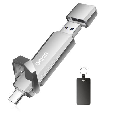 Orlian 512G External Portable SSD USB Solid State Drive, Up to 1000MB/s USB 3.2 Gen 2 Solid State, Type C + A Dual Drive for Phone/Android Laptops/Windows/Mac, Silver
