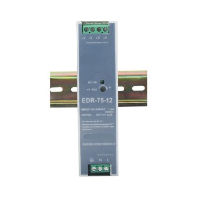 VUBBJCRS EDR-75-12 75W 12VDC 6.3A AC/DC Din Rail Power Supply(12V)