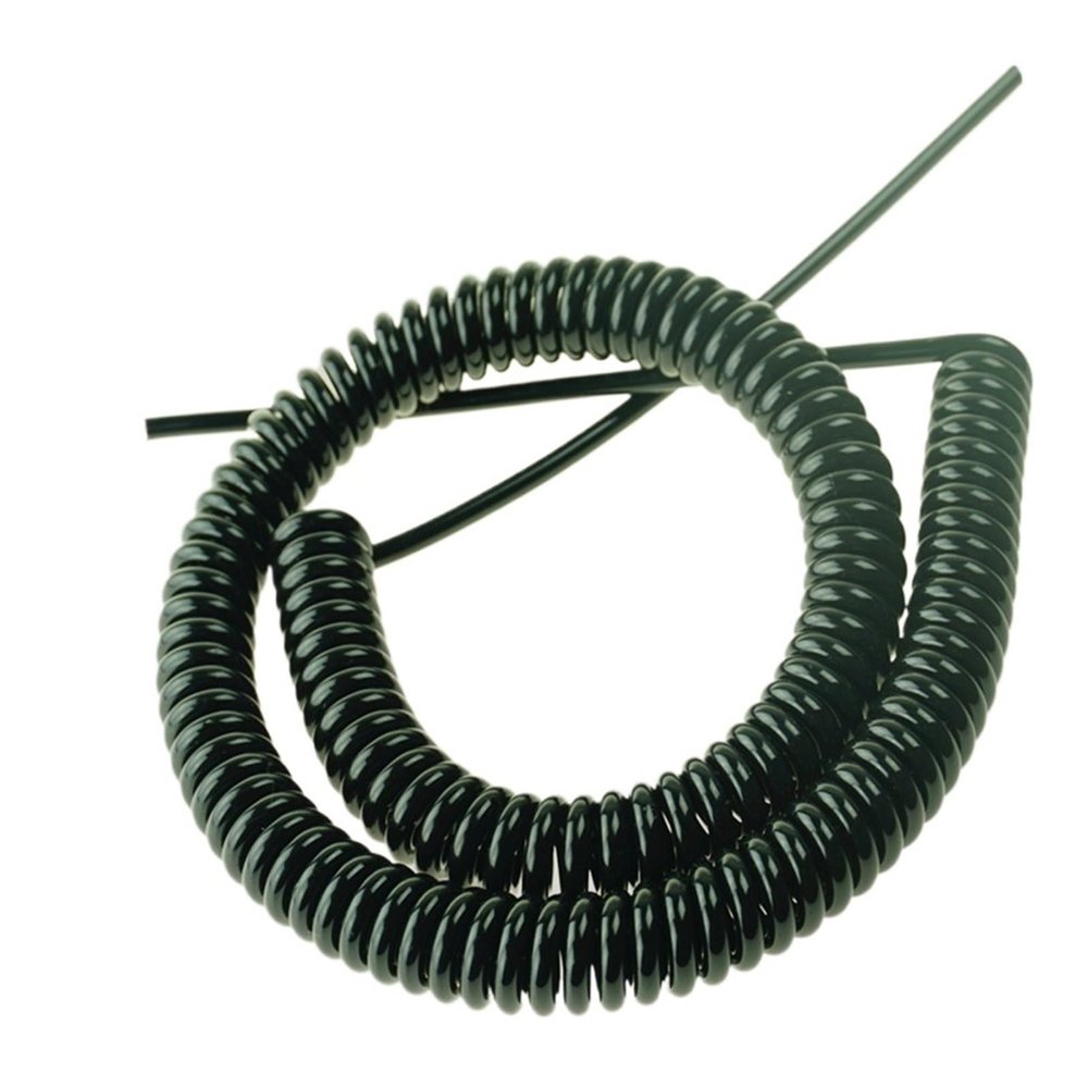 ACEFCXAUSVC Telescopic Spiral Cable 2 Core Cable 0.5mm 0.75mm 1mm 1.5mm 2.5mm Square Black Telescopic Power Cord Stretchable Wire Retractable Coil(1.5mm2 x 5.3 Straight Meters)