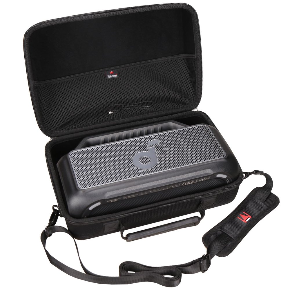 Mchoi Hard Travel Storage Case Fits for Soundcore Boom 2 Portable Outdoor Speaker with Shoulder Strap, Case Only
