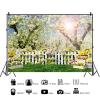 12x10ft Spring Garden Backdrop Blooming Flower Forest Fence Nature Scenery Background Birthday Wedding Bridal Shower Party Supplies Photography Kids Adult Portrait Outdoor Photo Studio Props view 2