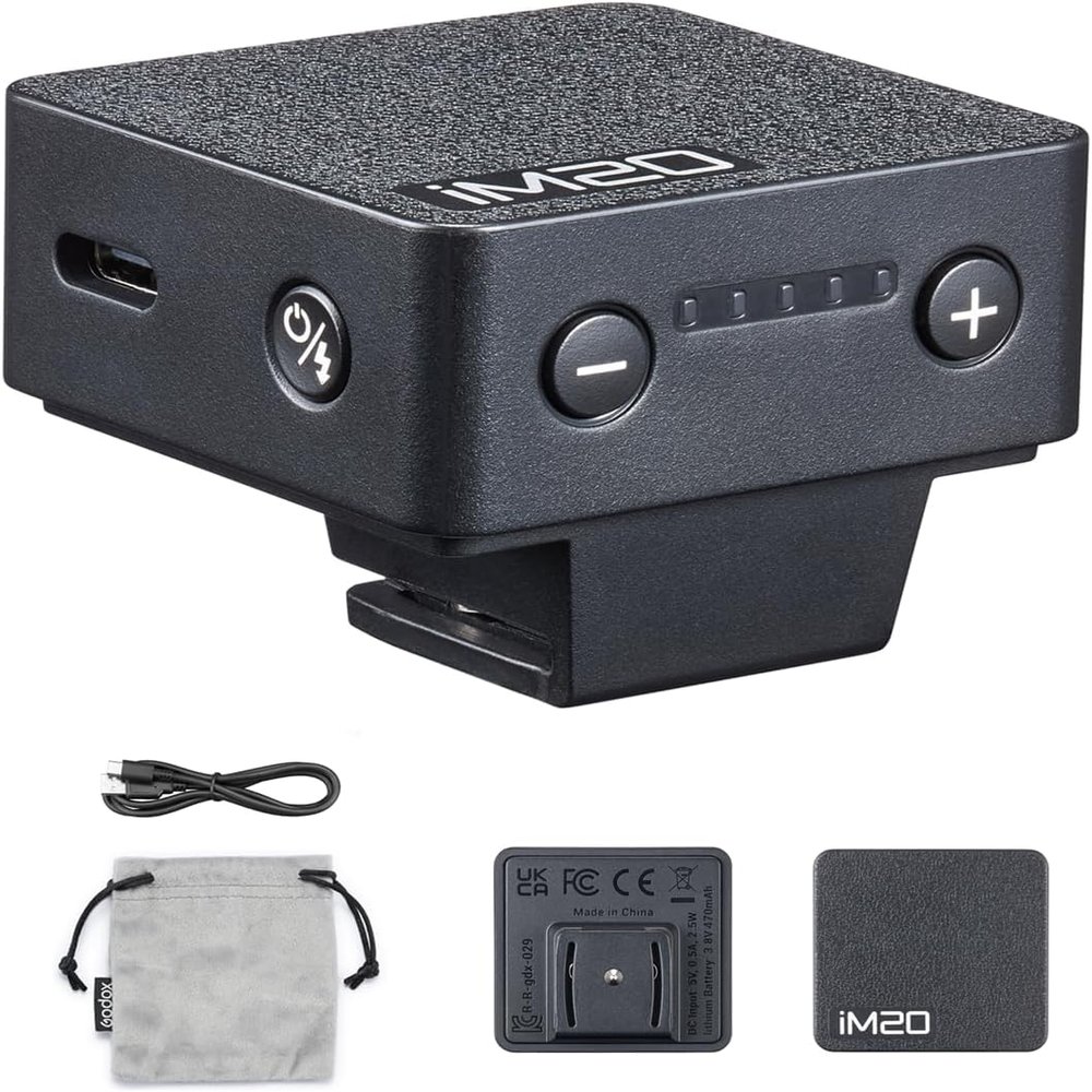 Godox Flash Godox iM20 Mini Flash - Camera Flash GN 15, 5 Power Levels, IM 20 Mini Manual Flash for Nikon/Canon/Sony zv1/Sony zve10 /Ricoh gr3/Fuji f1-400 Full-Power Flashes