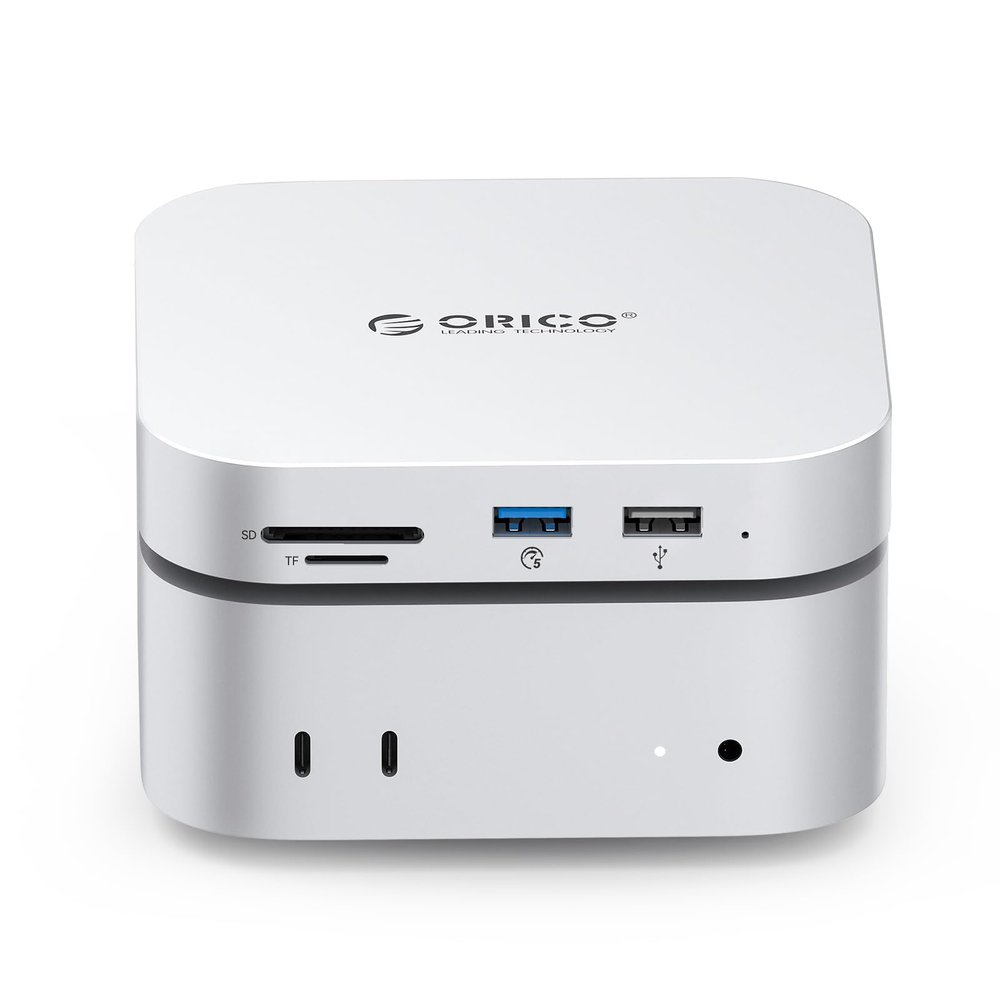 ORICO MiniMate SE Mac mini M4 4TB Storage & Docking Station, External SATA SSD (Non-Removable) 5Gbps(480MB/s), USB A*4, USB-C, SD/TF 3.0, 3.5mm Audio, Includes 2 Cables  M4SE