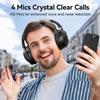 EarFun Wave Life Hybrid Active Noise Cancelling Headphones, Wireless Over Ear Bluetooth 5.4 Headphones, 4 Mics AI Clear Call, Deep Bass, 60H Playtime, Comfortable Fit, Custom EQ, Multipoint Connection view 4