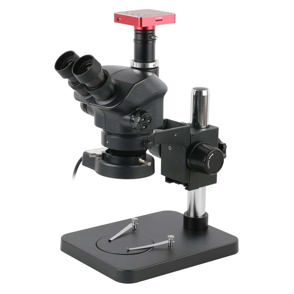 UHRLGHS Microscope Accessories Kit 7X-50X Simul-Focal Trinocular Microscope Zoom Stereo Microscope Microscope Slides(37mp Hdmi USB)