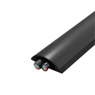 YZWZZXC Floor Cord Covers for Wires, Cord Protector, Metal Self Adhesive Cable Raceways, Prevents Tripping Hazards, Accommodates 2-8 WiresSuitable for Office, Carpet, Floor(Black,28mm/1.1in)