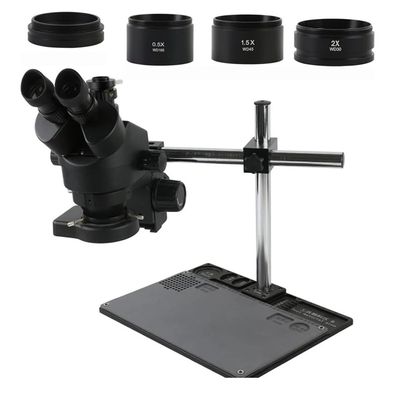 Microscope Accessories Kit 7-45X 3.5X-90X Trinocular Stereo Zoom Microscope Phone Soldering Repair Platform Stand with 0.5X 1.0X 0.7X 2.0X Objective Lens Microscope Slides(A 1.0x 0.5x 1.5x 2.0x)