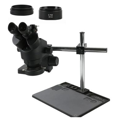UHRLGHS Microscope Accessories Kit 7-45X 3.5X-90X Trinocular Stereo Zoom Microscope Phone Soldering Repair Platform Stand with 0.5X 1.0X 0.7X 2.0X Objective Lens Microscope Slides(A with 1.0X 0.75x)