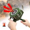 Acshio Hand Crank Siren Horn, 110 DB Loud Emergency Safety Manual Siren, Portable Metal Manual Handheld Air Raid Siren Fire Alarm for Self Protection, Home, Sport Event, Green view 4