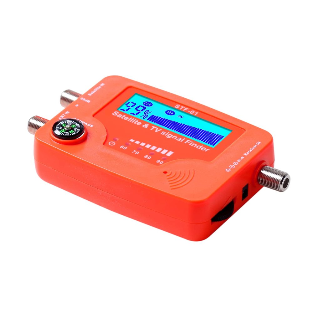 Irfora 2 in 1 Satellite and TV Signal Finder LCD Digital Satellite Finder Portable TV Antenna Signal Strength Meter Signal Finding Meter with Compass Alarm Buzzer