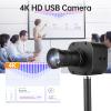 4K HD USB Camera 10X Optical Zoom 5-50mm Variable Lens 8MP Mini Web Camera with Microphones 1920x1080@60fps Manual Focus with 2 Image Formats MJPEG and YUY2 Compatible with Window XP/Vista/7/8/10 view 2