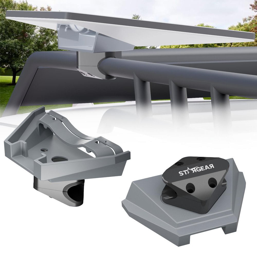 STARGEAR Starlink Mini Mount, Anti-Theft Tube Aluminum Alloy Bar Mount with Secure Lock Fits Round Rail Diameter 0.87'' 1'' 1.25'', Starlink Mini Accessories for Car Roof Rack, RV, Yacht Railing