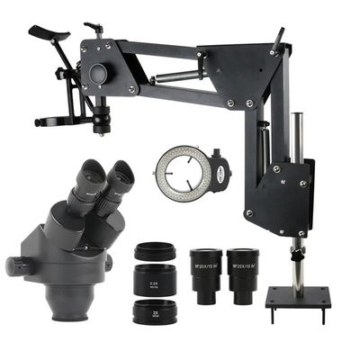 UHRLGHS Microscope Accessories Kit 3.5X-90X 180X Binocular Stereo Microscope Magnifier Telescopic Rotating Gimbal Stand Barlow Lens Eyepieces Microscope Slides(A Black)