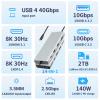 10-in-1 USB C Docking Station, 140W PD3.1, 8K HDMI 2.1, DP1.4, 2.5G Ethernet, USB 3.2 10Gbps, SD/TF, Audio Jack, Dual 4K@60Hz Display Hub for MacBook, Windows, Steam Deck, Switch (UC-U4) view 4