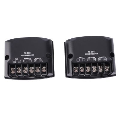 2pcs Car 2 Way Speaker Frequency Divider 12V 60W High Frequency Capacitors Black Universal