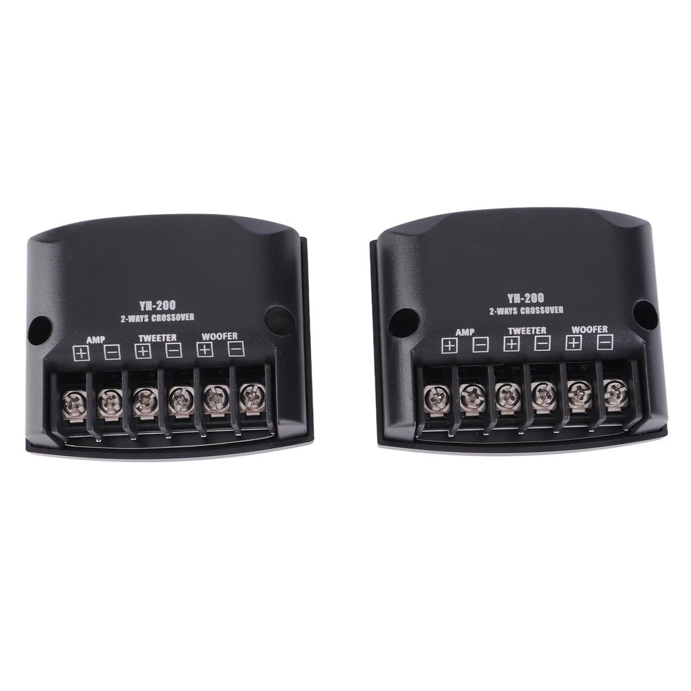 2pcs Car 2 Way Speaker Frequency Divider 12V 60W High Frequency Capacitors Black Universal