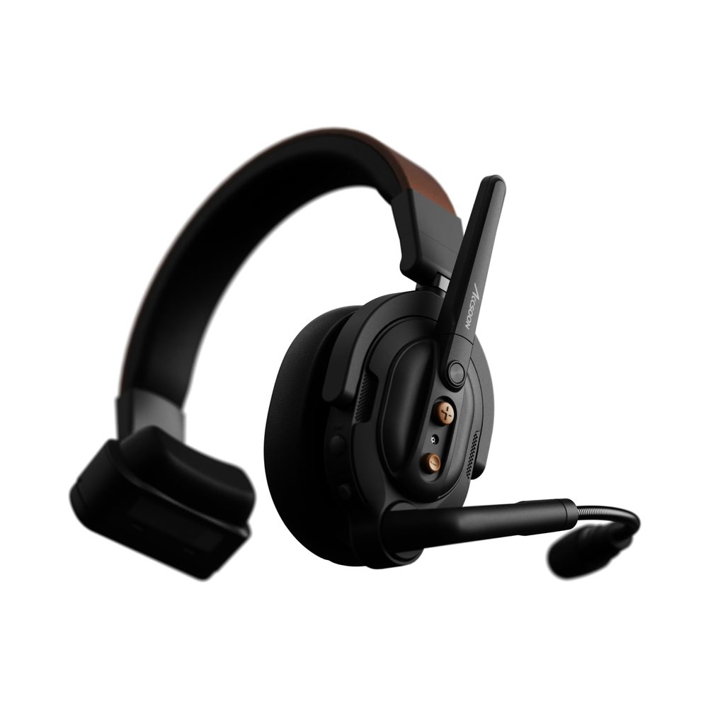 Accsoon Como SE Wireless Intercom Headset System Full-Duplex 2.4GHZ 1312FT Range 30H, 5 Person Team Communication Headset Intercom with Noise Cancellation for Filming Shoot Live Show Stage(Deep Brown)