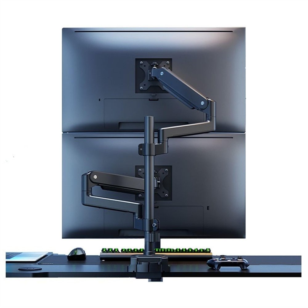 JOMRTS Monitor Mount Arm 17-35 Inch Dual Monitor Mount, Adjustable Screen Mount 2 Monitors Tilt/Swivel/Rotate, Hold Up to 24.2 Lbs per Arm with VESA 75/100 mm Monitor Desk