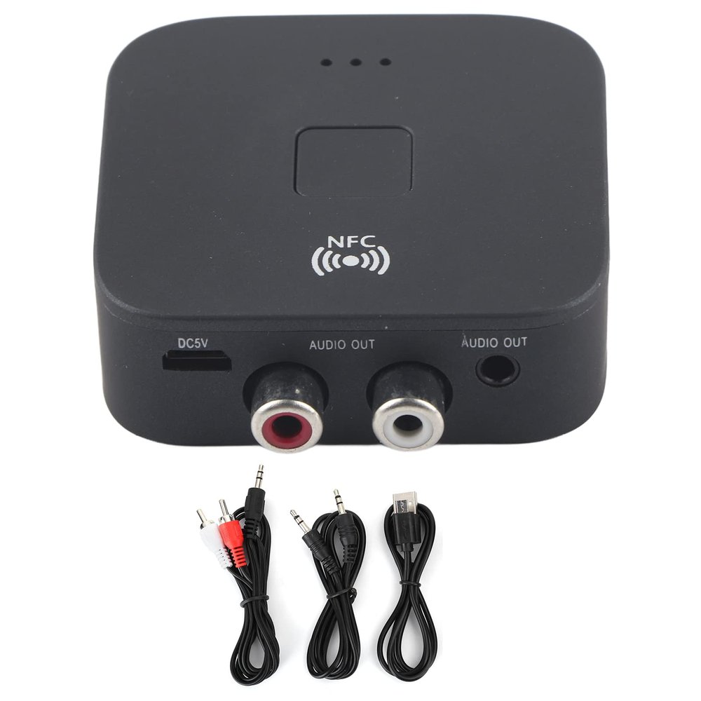 AUX NFC Receiver Adapter with 3.5 Mm Jack Plug, Fast Connection, Lossless Music, 20 M Distance, Fully Compatible