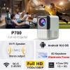 Boannice FHD Portable Projector, 4k 1080P, Motorised Focus, with Android 10,400ANSI, WiFi 6 BT Video Projector, Auto Keystone Correction, Can be Used with TV Stick view 2