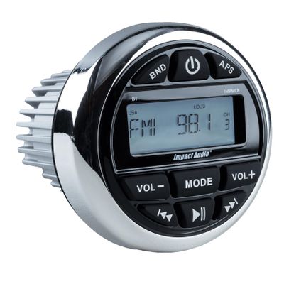 Impact Audio Weather-Resistant Gauge-Style Media Center with BT