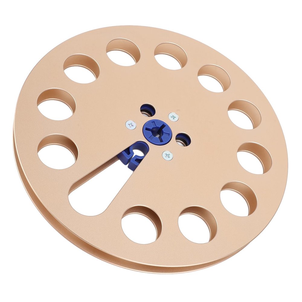 7 x 1/4 Empty Take Up Reel to Reel Hub, 1/4 7 Inch Aluminum Alloy Empty Tape Reel for Recording Open Reel Sound Tape Empty Disc Open Reel Machine (Gold)