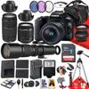Canon EOS 250D / Rebel SL3 DSLR Camera with EF-S 18-55mm f/3.5-5.6 III DC, EF 75-300mm f/4-5.6 III and 500mm f/8.0 Preset Telephoto Lens + 128 GB Memory + Filters + More (37pc Bundle) (Renewed) view 1