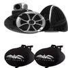 Wet sounds ICON8 Black V2 ICON Series 8" Black Tower Speakers with Silver Aluminum Fixed Clamp & Pair of Suitz8 view 1