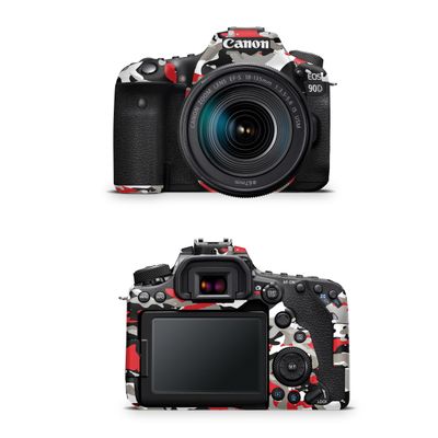 Camera Skin Compatible with Canon EOS 90D Camera (2019) - Red Camo - Premium 3M Vinyl Protective Wrap Decal Cover - Easy to Apply | Crafted in The USA by MightySkins