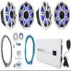 Audiosavings Bundle: (4) Kicker 51MSC8 MSC84 8" 400 Watt Premium Marine Boat Speakers 4-Ohm Bundle with Rockville 2400w Peak 4-Ch Marine Amp, Amp Install Wire Kit, Twisted Pair RCA Cable (8 Items) view 1