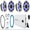 Audiosavings Bundle: (4) Kicker 51MSC65 MSC65 6.5" 200 Watt Premium Marine Speakers 4-Ohm, Rockville 2400w Peak 4-Ch Marine Amp, Amp Install Wire Kit, 25-Foot Twisted Pair Marine RCA Cable (8 Items) view 1