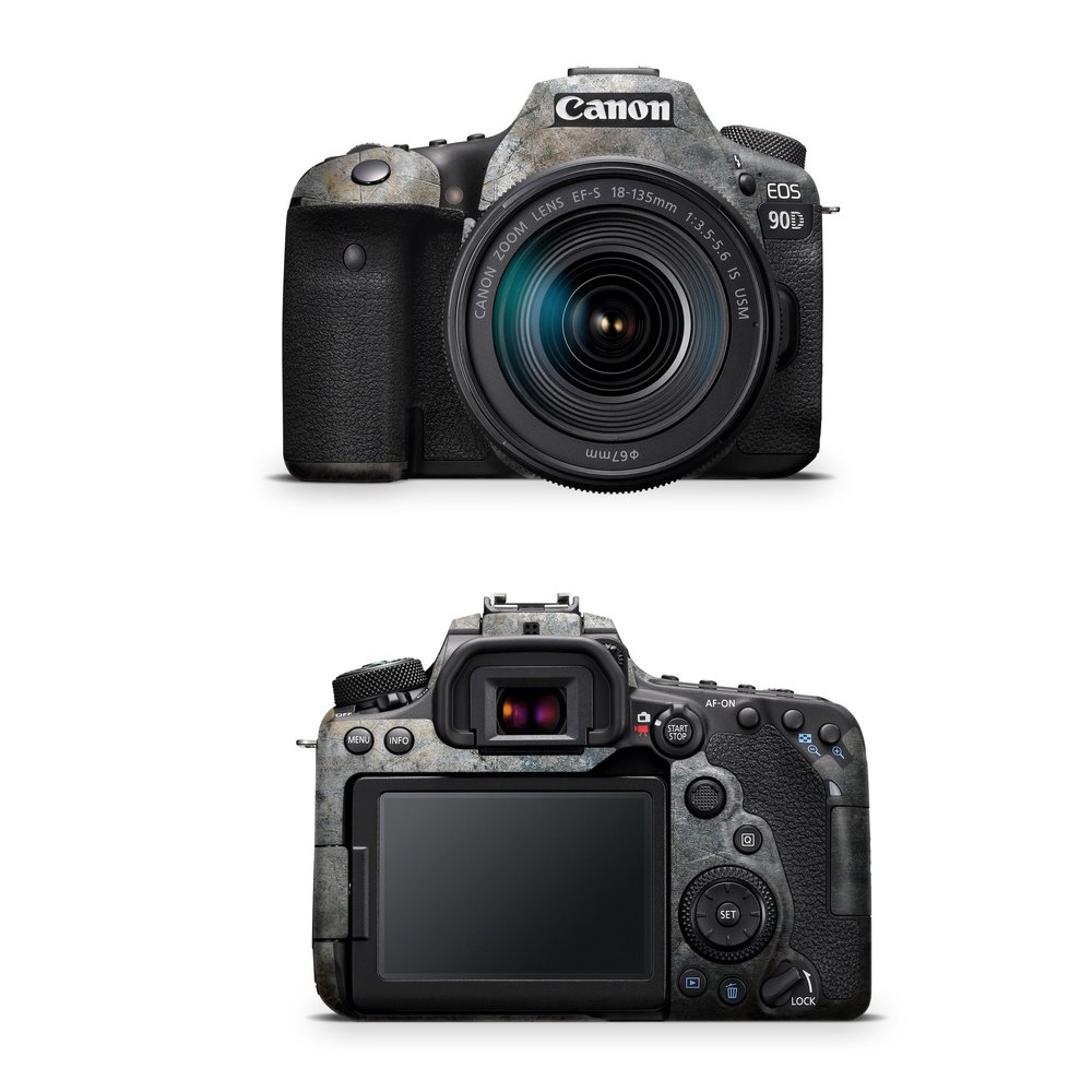 Camera Skin Compatible with Canon EOS 90D Camera (2019) - Shadow Concrete - Premium 3M Vinyl Protective Wrap Decal Cover - Easy to Apply | Crafted in The USA by MightySkins