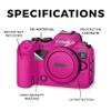 Carbon Fiber Camera Skin Compatible with Canon EOS R6 Mark II Camera (2022) - Solid Hot Pink - Premium 3M Vinyl Protective Wrap Decal Cover - Easy to Apply | Crafted in The USA by MightySkins view 2