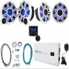Audiosavings Bundle: (2) KICKER 51MSC8 8" 400W Marine Boat Speakers Bundle with (2) Component Speakers, Rockville Marine Amp, Amp Install Wire Kit, Pair RCA Cable, Marine Gauge Hole Receiver (9 items) view 1