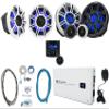 Audiosavings Bundle: (2) Kicker 51MSC65 6.5" Marine Speakers Bundle with (2) Component Speakers, Rockville 4-Ch Marine Amp, Amp Install Wire Kit, Pair RCA Cable, Marine Gauge Hole Receiver (9 Items) view 1