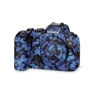 Carbon Fiber Camera Skin Compatible with Canon EOS R6 Mark II Camera (2022) - Blue Modern Camo - Premium 3M Vinyl Protective Wrap Decal Cover - Easy to Apply | Crafted in The USA by MightySkins