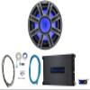Audiosavings Bundle: Kicker 51MWF104 10" 400W RMS Marine Boat Free Air Subwoofer 4-Ohm Sub Bundle with Rockville 3000W Peak/750w RMS Mono Marine Amplifier 2 Ohm Amp, Amp Install Wire Kit (3 Items) view 1