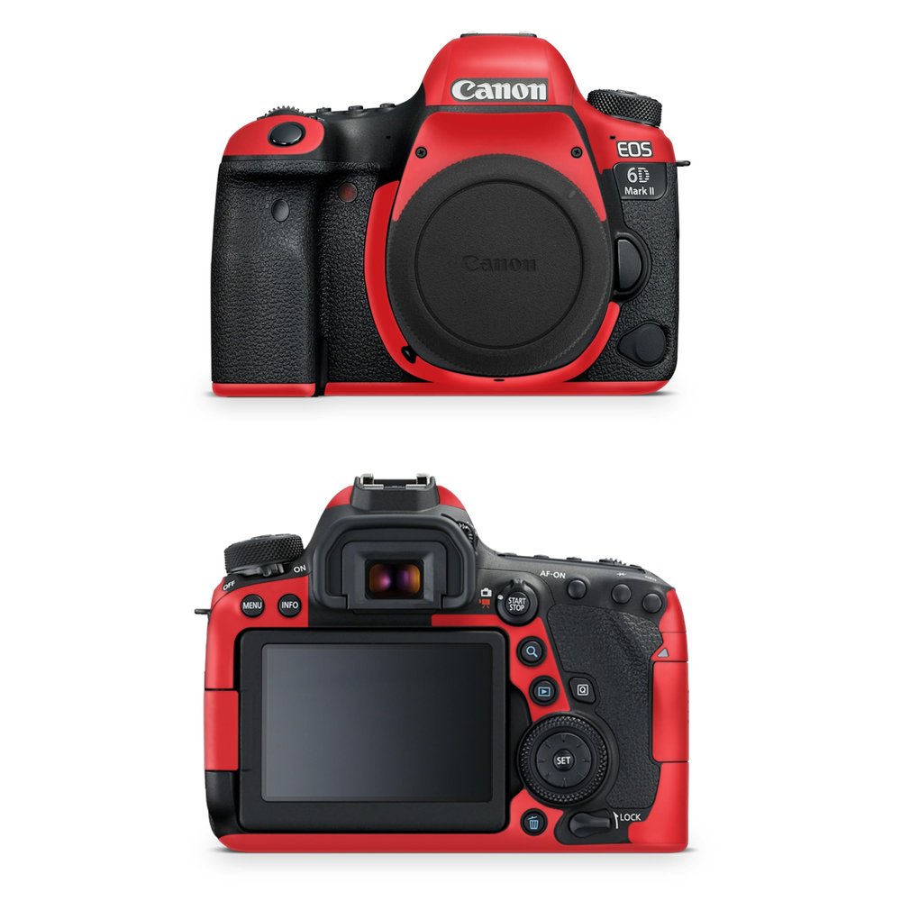 Camera Skin Compatible with Canon EOS 6D Mark II Camera (2017) - Solid Red - Premium 3M Vinyl Protective Wrap Decal Cover - Easy to Apply | Crafted in The USA by MightySkins